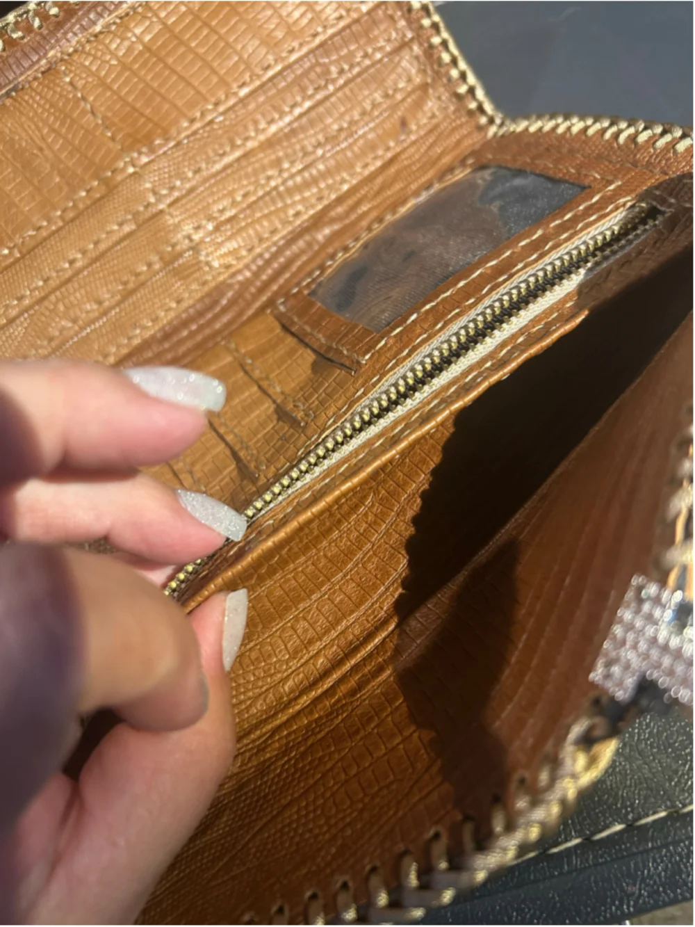 Women's Unbranded Clutch Wallet One Size Brown Gold